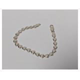7" .925 Sterl Heart Bracelet