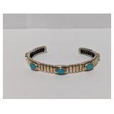 .925 Sterl Turquoise Cuff Bracelet