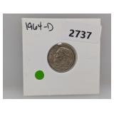 1964-D 90% Silv Roos Dime