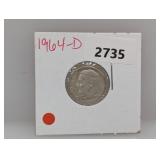 1964-D 90% Silv Roos Dime