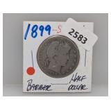 1899-S 90% Silv Barber Half $1 Dollar