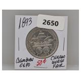 1893 90% Silv Columbian Expo Half $1