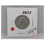 1964-D 90% Silv Wash Quarter