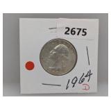 1964-D 90% Silv Wash Quarter