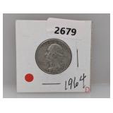 1964-D 90% Silv Wash Quarter