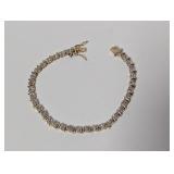 7" Vermeil/.925 Sterl Diam Bracelet