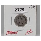 1935 90% Silv Mercury Dime