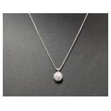 18" .925 Sterl Chain w/CZ Cluster Pendant