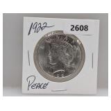1922 90% Silv Peace $1 Dollar