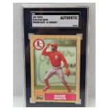 1987 Topps Ozzie Smith ERROR Mike Schmidt SGC Au