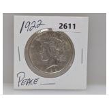 1922 90% Silv Peace $1 Dollar
