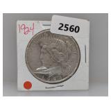 1924 90% Silv Peace $1 Dollar