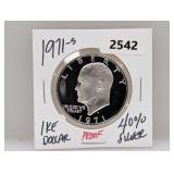 1971-S PF 40% Silv Ike $1 Dollar