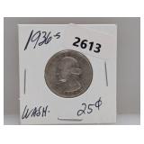 1936-S 90% Silv Wash Quarter