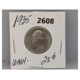 1935 90% Silv Wash Quarter