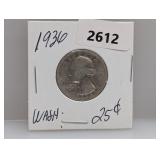 1936 90% Silv Wash Quarter