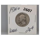 1934-D 90% Silv Wash Quarter