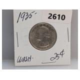 1935 90% Silv Wash Quarter
