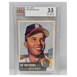 1953 Topps Baseball BVG 3.5 #37 Eddie Mathews HOF