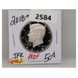 2018-S PF 90% Silv JFK Half $1 Dollar
