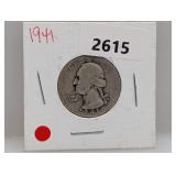 1941 90% Silv Wash Quarter