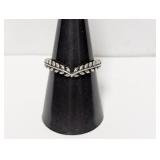 .925 Sterl Pandora Leaf V Shaped Ring Sz 8.5
