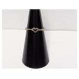 .925 Sterling Small Heart Ring Sz 5.5
