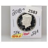 2018-S PF 90% Silv JFK Half $1 Dollar