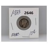 1923 90% Silv Mercury Dime