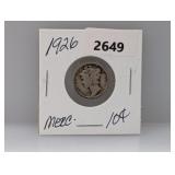 1926 90% Silv Mercury Dime