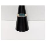 .925 Sterling Turquoise Chip Inlay Ring Sz 7