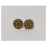 Black & Gold Ornate Starburst Earrings