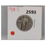 1928-S 90% Silv Standing Liberty Quarter