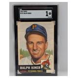 1953 Topps Baseball SGC 1 Ralph Kiner HOF Pirates