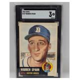 1953 Topps Baseball SGC 3 Warren Spahn HOF Braves