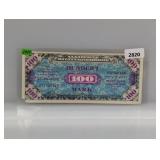 1944 WWII Era German 100 Mark