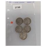 (5) Mixed Date Buffalo Nickels