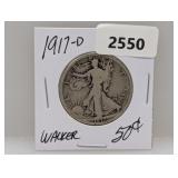 1917-D 90% Silv Walker Half $1