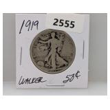 1919 90% Silv Walker Half $1 Dollar