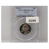 PCGS 1981-S PR69DCAM Wash Quarter