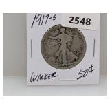 1917-S 90% Silv Walker Half  $1