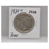 1934-D 90% Silv Peace $1 Dollar