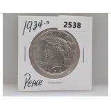 1934-S 90% Silv Peace $1 Dollar