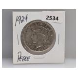 1924 90% Silv Peace $1 Dollar