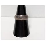 .925 Sterl "Sisters" Wide Band Sz 8