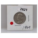 1964-D 90% Silv Wash Quarter