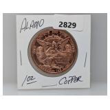 1oz .999 Copper Alamo Round