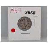 1943-S 90% Silv Mercury Dime