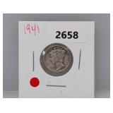 1941 90% Silv Mercury Dime