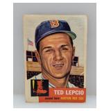 1953 Topps #18 Ted Lepcio Red Sox Damage